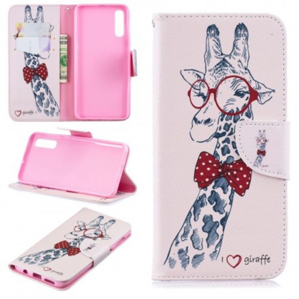 Lederhüllen Für Samsung Galaxy A50 Nerdige Giraffe