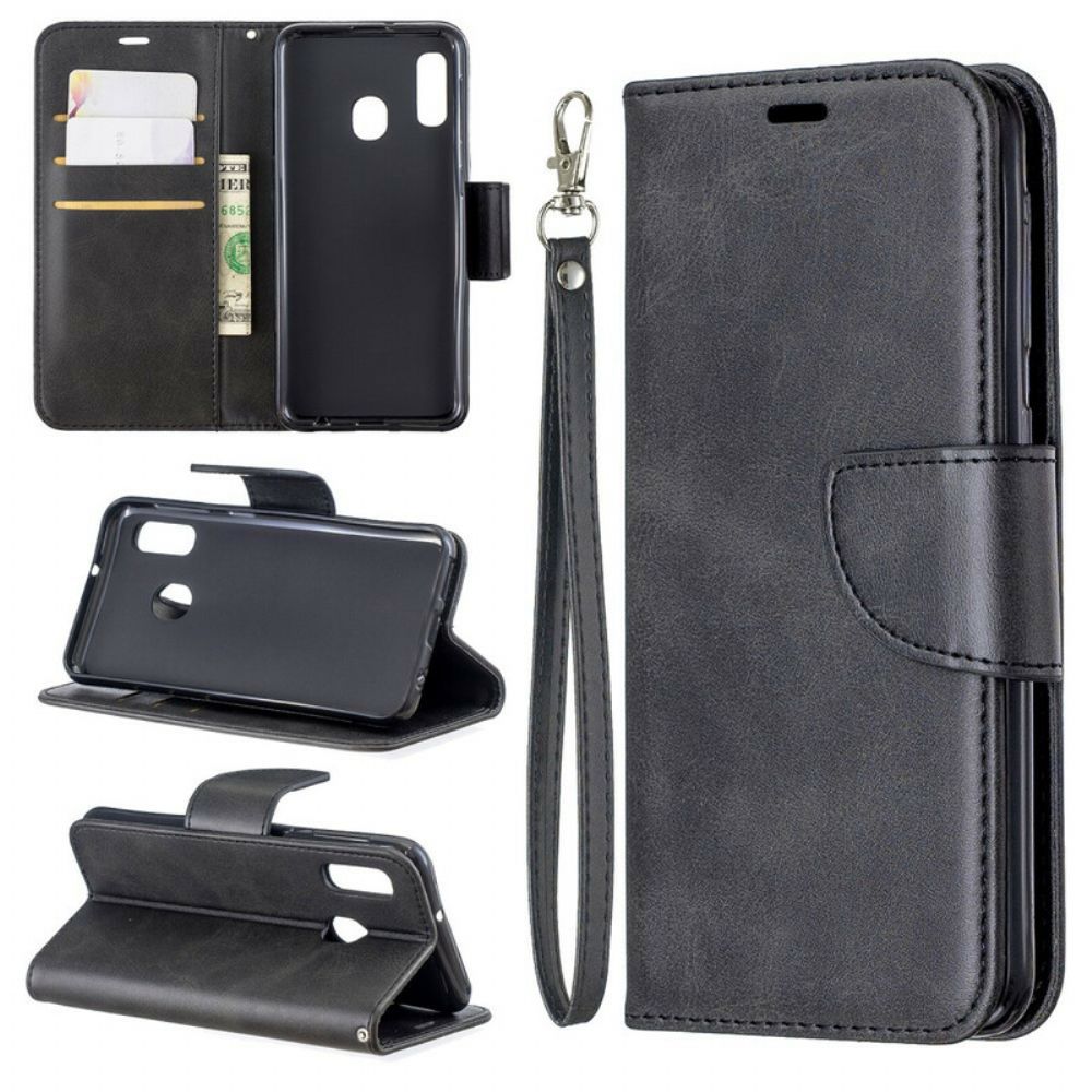 Flip Case Für Samsung Galaxy A20e Flip Case Glatter Schräglappen
