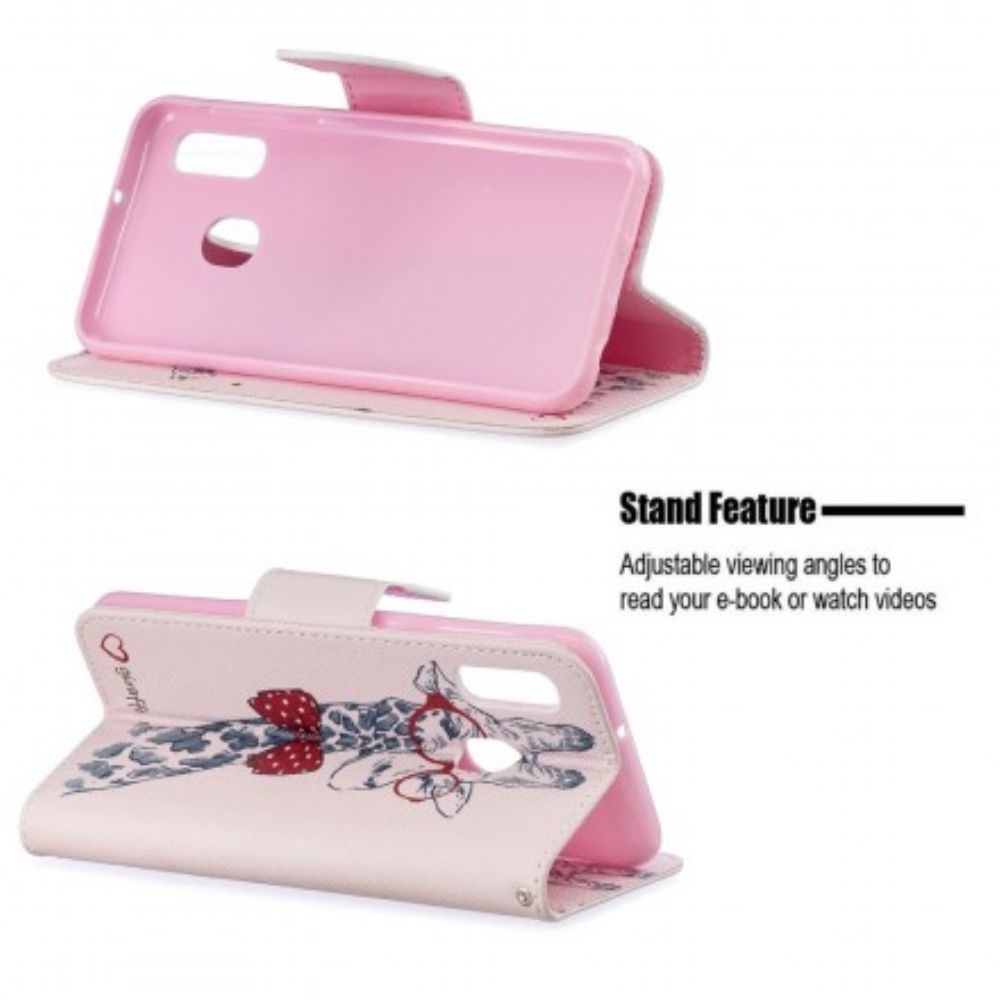 Flip Case Für Samsung Galaxy A20e Nerdige Giraffe