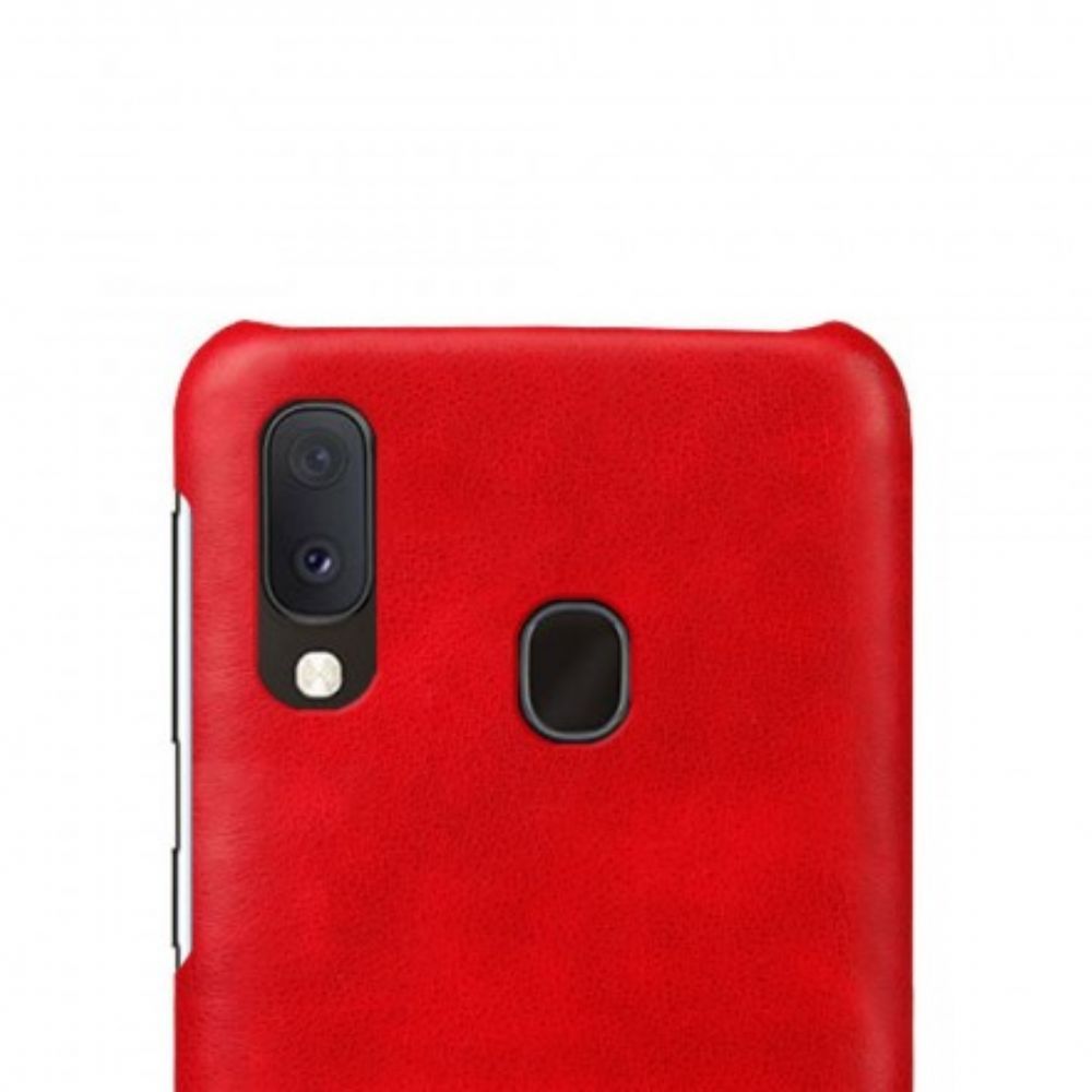 Hülle Für Samsung Galaxy A20e Performance Litschi-leder-effekt