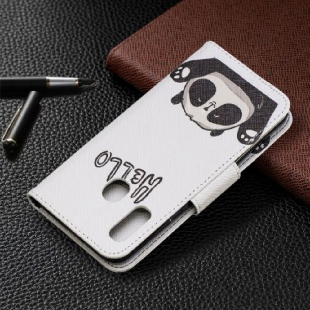 Lederhüllen Für Samsung Galaxy A20e Hallo Panda