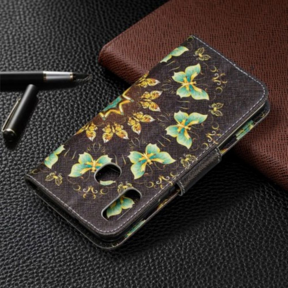 Lederhüllen Für Samsung Galaxy A20e Schmetterlings-mandala