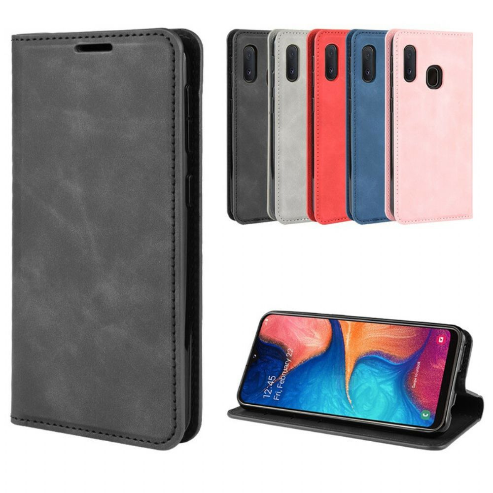 Schutzhülle Für Samsung Galaxy A20e Flip Case Schicker Ledereffekt