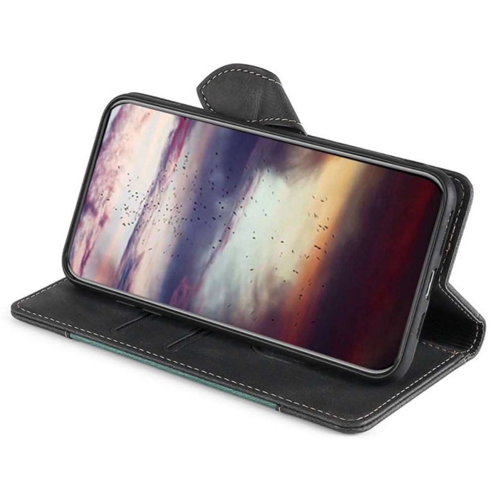 Flip Case Für ZTE Axon 30 5G Stylisches Zweifarbiges Kunstleder