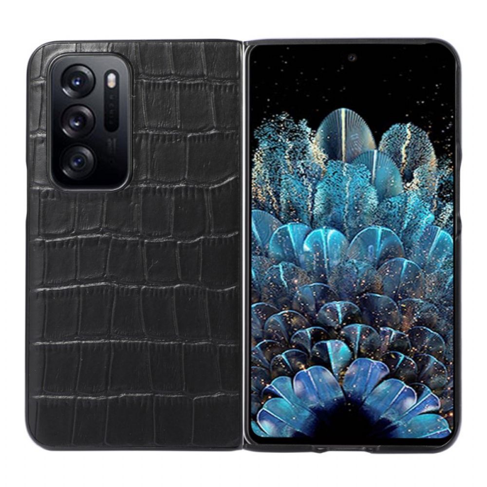 Handyhülle Für Oppo Find N Echtes Leder Kroko-design Leder