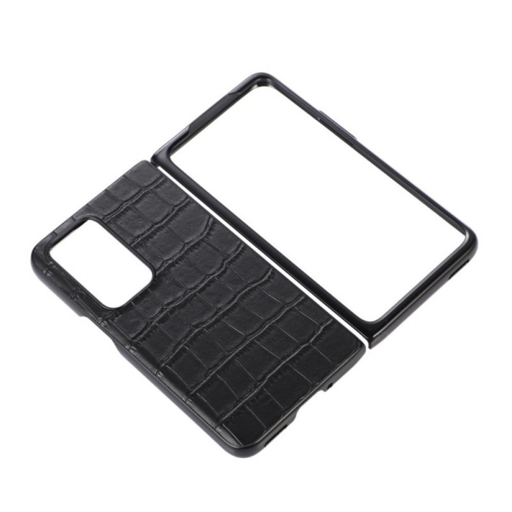 Handyhülle Für Oppo Find N Echtes Leder Kroko-design Leder
