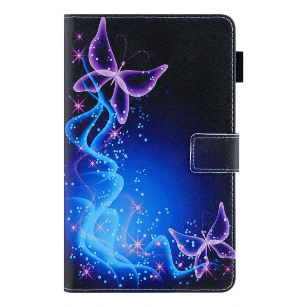 Lederhüllen Für Samsung Galaxy Tab A8 Bunte Schmetterlinge