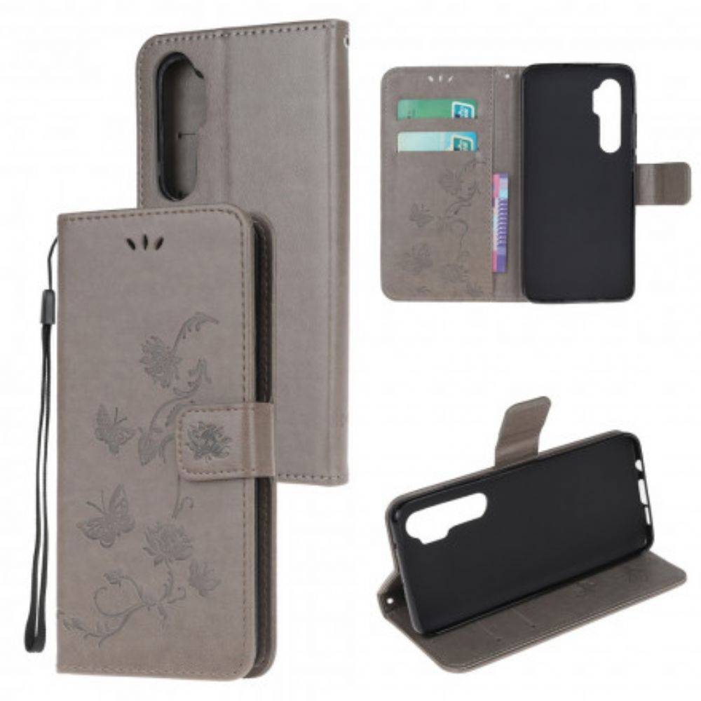 Flip Case Für Xiaomi Mi Note 10 Lite Asiatische Schmetterlinge Und Blumen