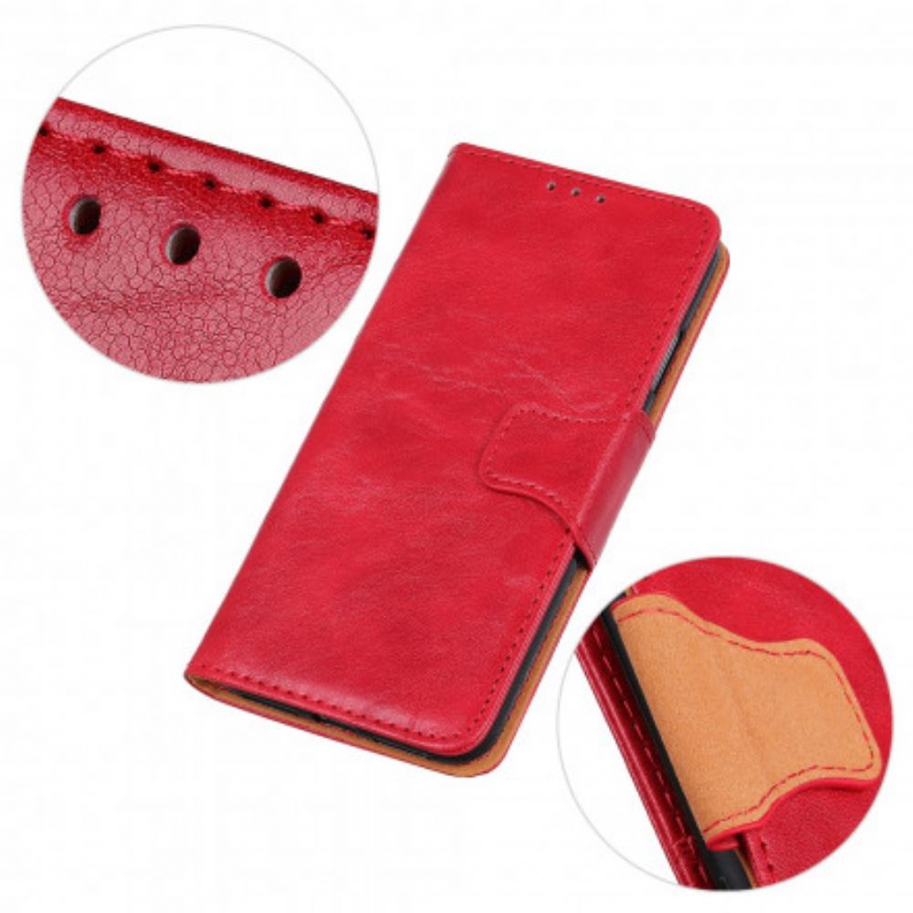 Flip Case Für Xiaomi Mi Note 10 Lite Wendeverschluss Aus Spaltleder