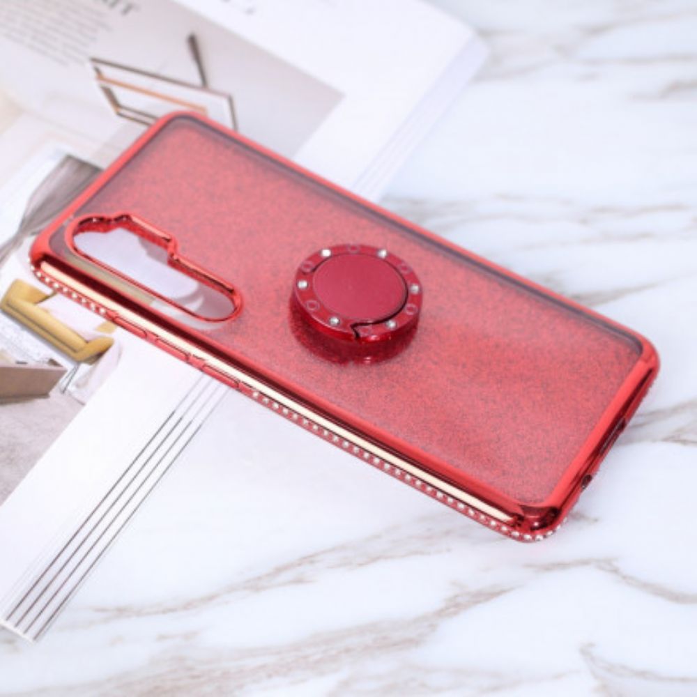 Handyhülle Für Xiaomi Mi Note 10 Lite Pailletten Und Diamantring-unterstützung