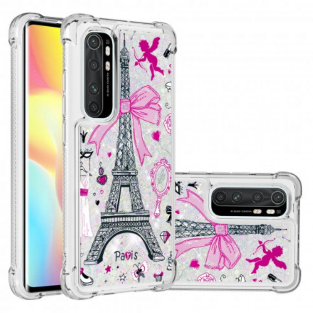 Hülle Für Xiaomi Mi Note 10 Lite Eiffelturm Glitzer