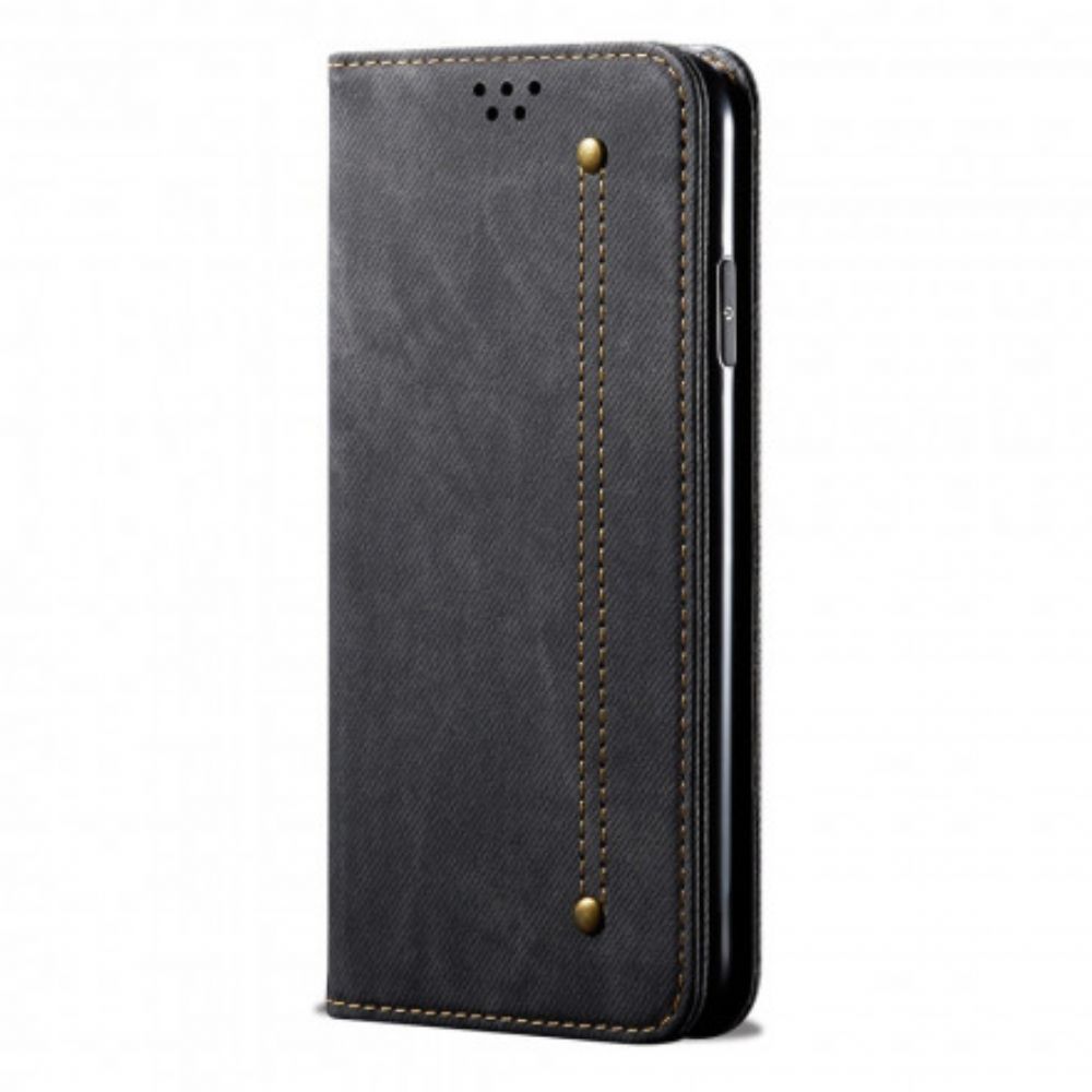 Schutzhülle Für Xiaomi Mi Note 10 Lite Flip Case Jeansstoff