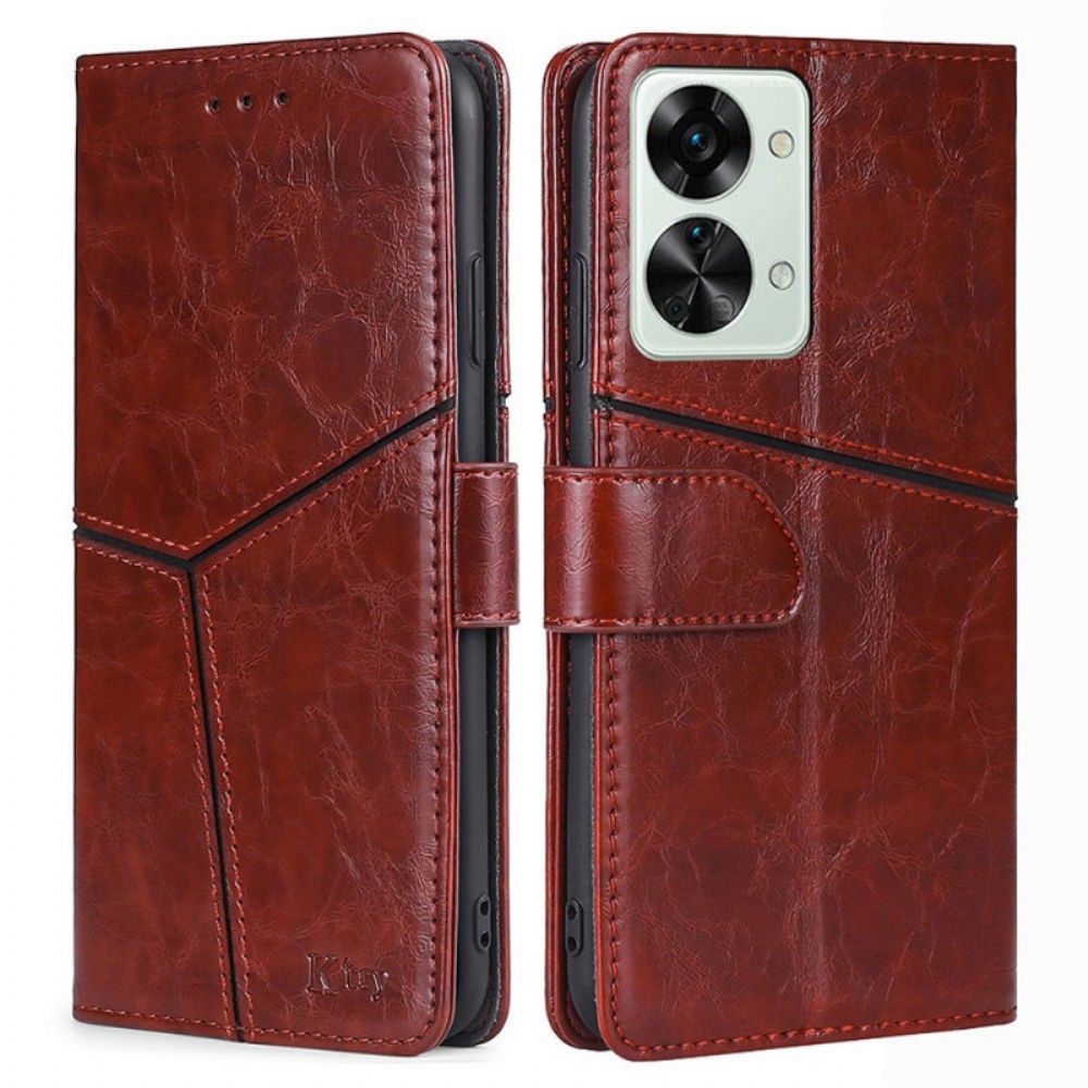 Flip Case Für OnePlus Nord 2T 5G Aufsteigende Nähte
