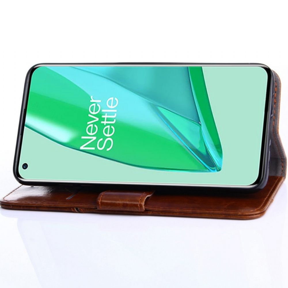 Flip Case Für OnePlus Nord 2T 5G Aufsteigende Nähte