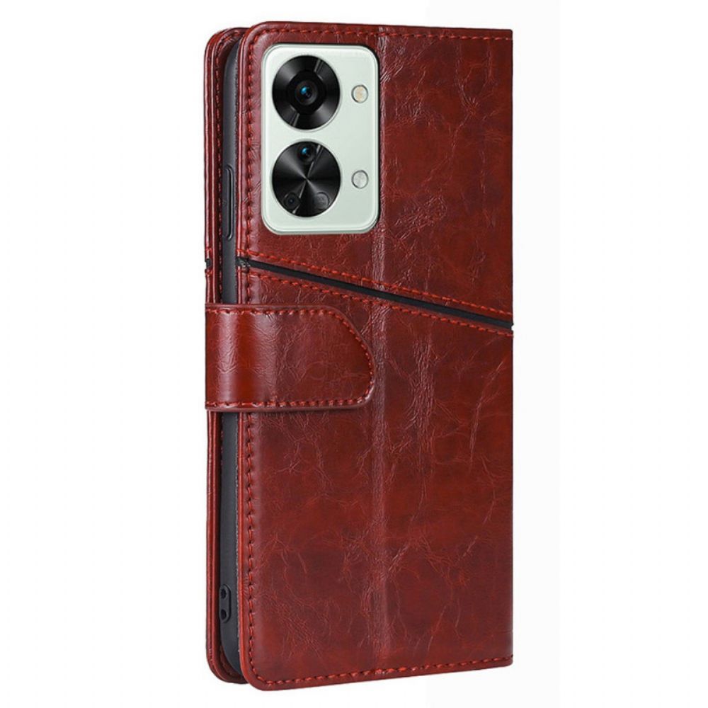 Flip Case Für OnePlus Nord 2T 5G Aufsteigende Nähte