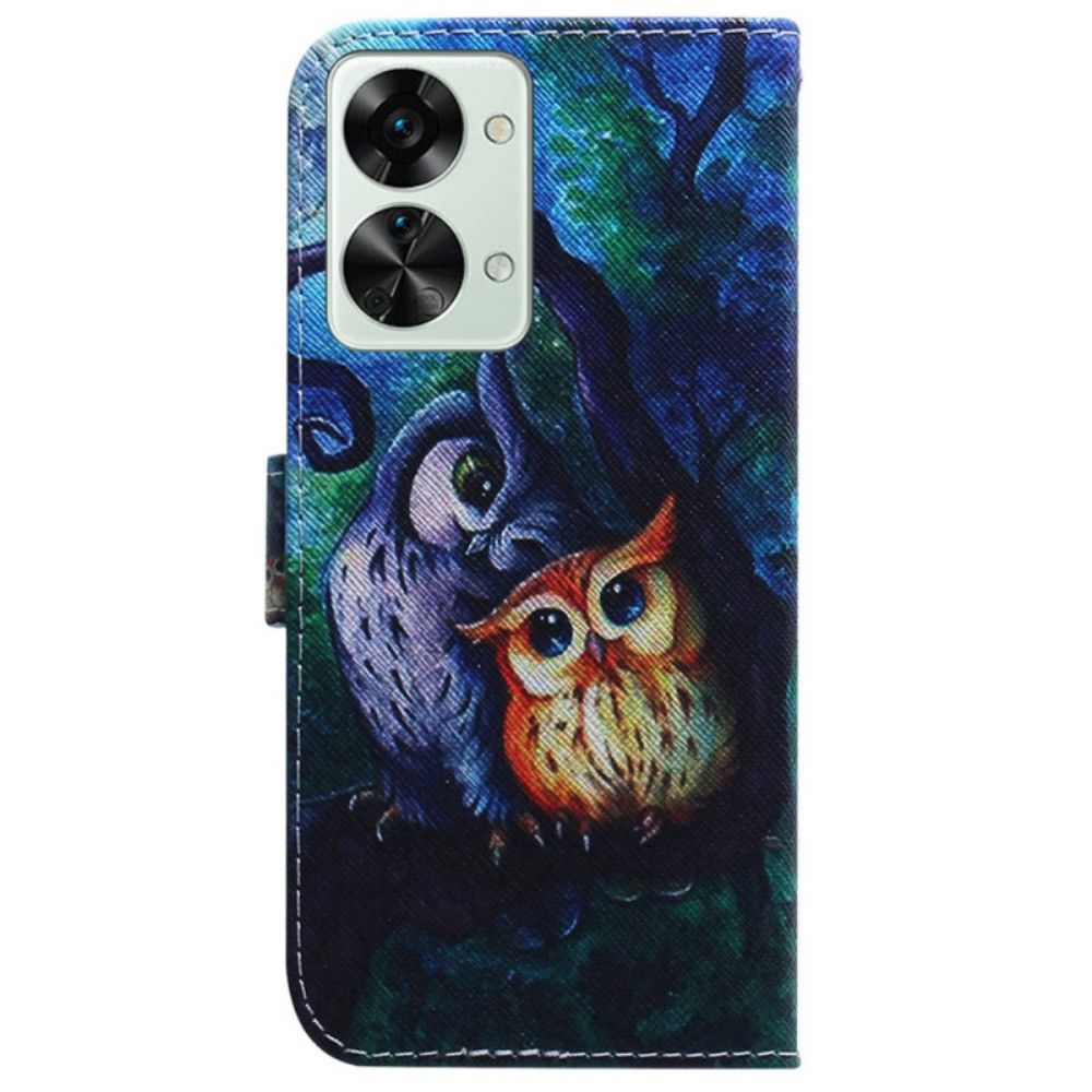 Flip Case Für OnePlus Nord 2T 5G Mit Kordel Tanga-eulen