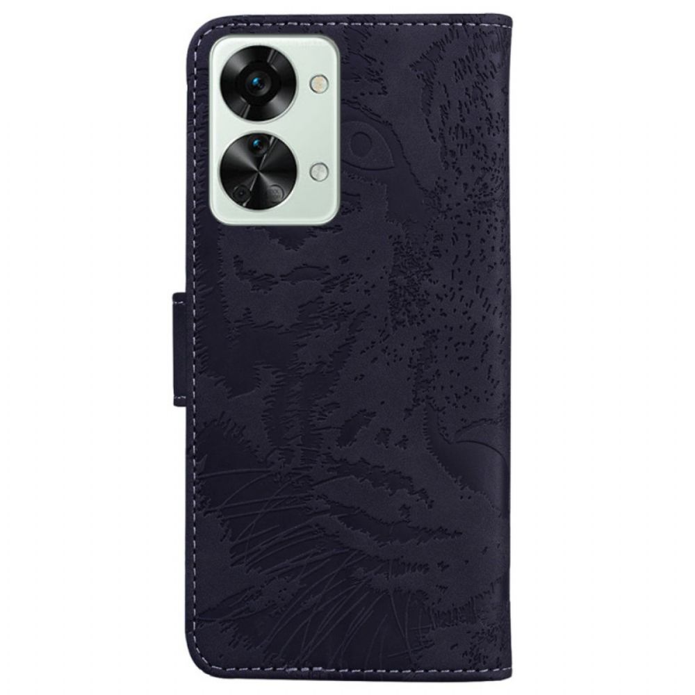 Flip Case Für OnePlus Nord 2T 5G Tigermuster