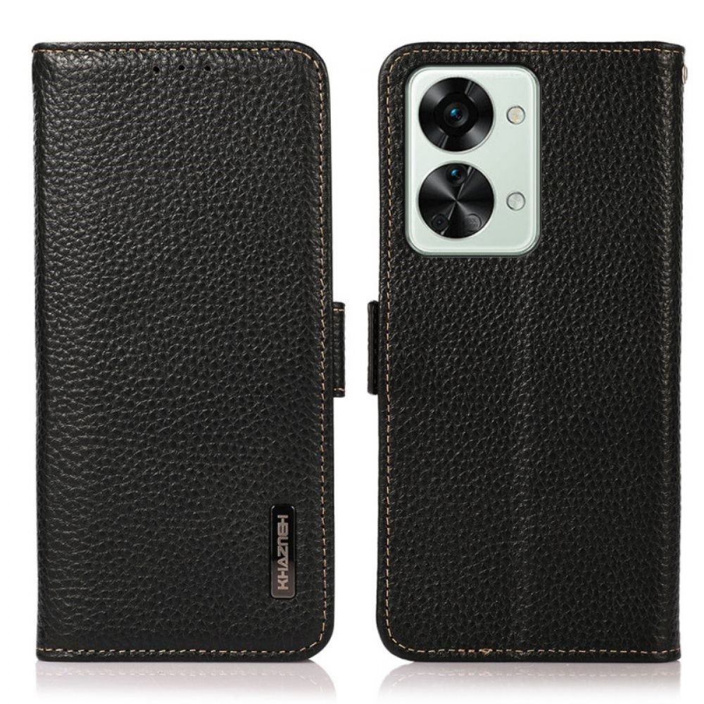 Lederhüllen Für OnePlus Nord 2T 5G Litschi-leder Khazneh Rfid