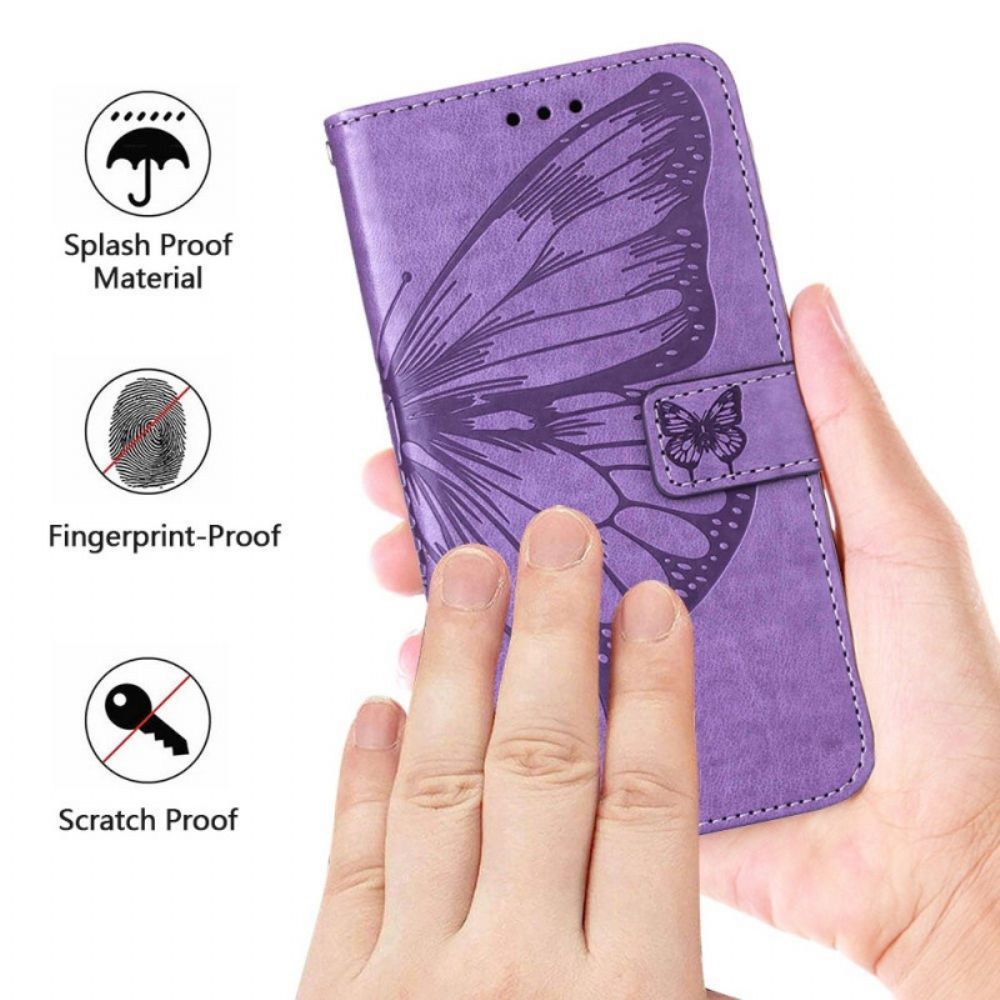 Lederhüllen Für OnePlus Nord 2T 5G Mit Kordel Strap Art Schmetterling