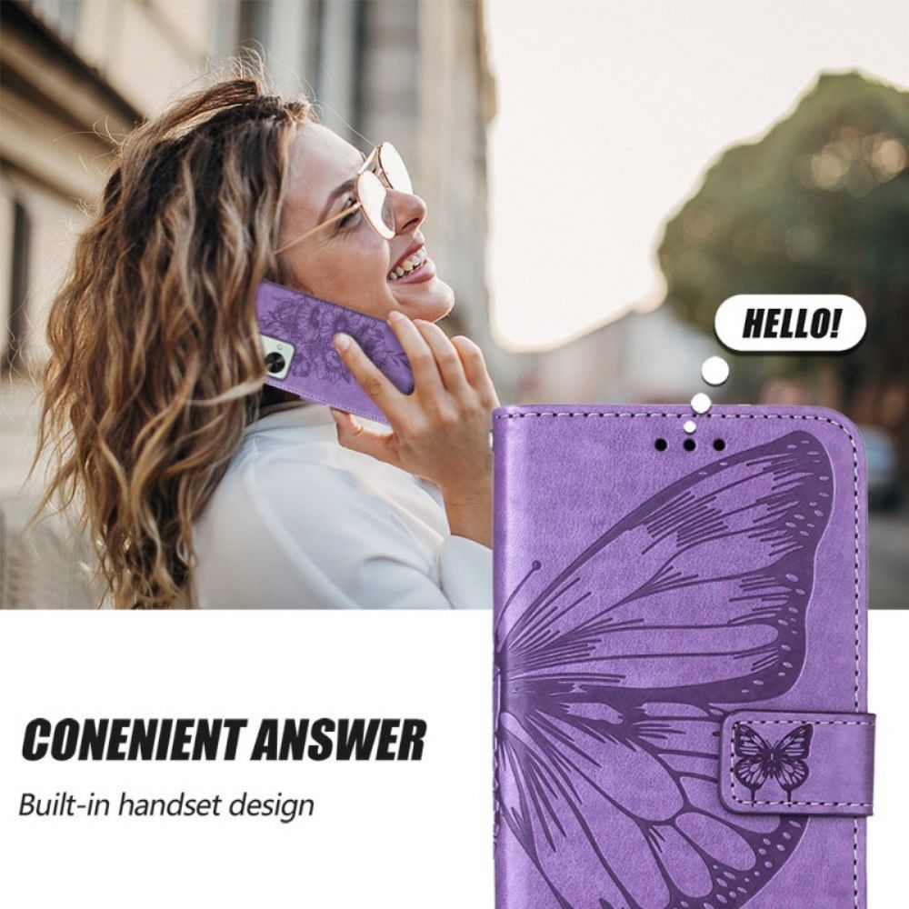 Lederhüllen Für OnePlus Nord 2T 5G Mit Kordel Strap Art Schmetterling