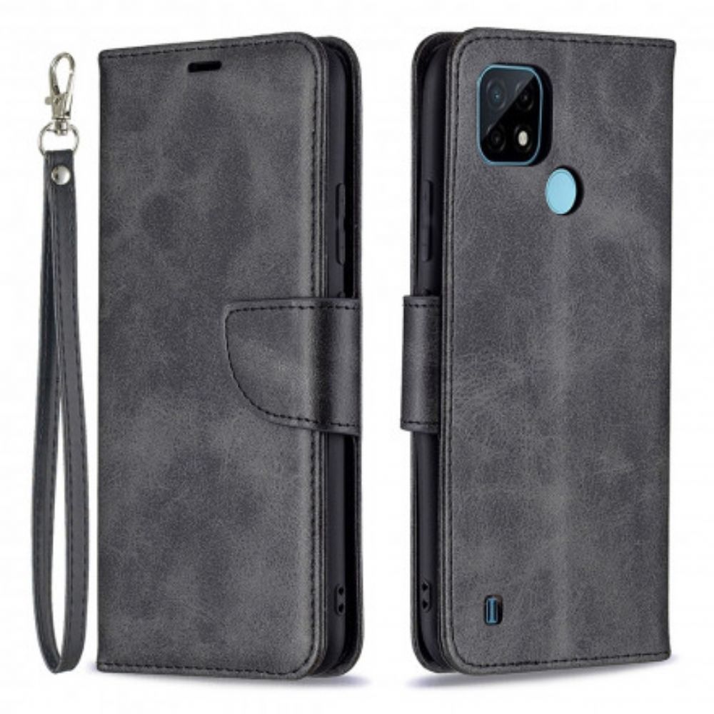Flip Case Für Realme C21 Flip Case Glatter Schräglappen