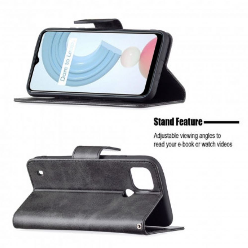 Flip Case Für Realme C21 Flip Case Glatter Schräglappen