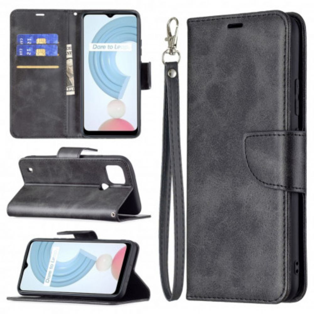 Flip Case Für Realme C21 Flip Case Glatter Schräglappen
