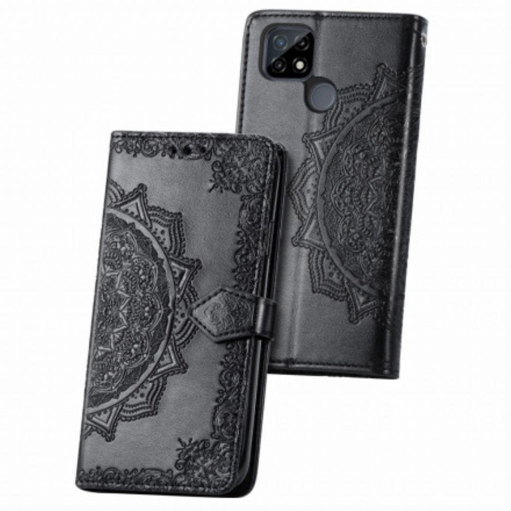 Flip Case Für Realme C21 Mandala Aus Dem Mittelalter