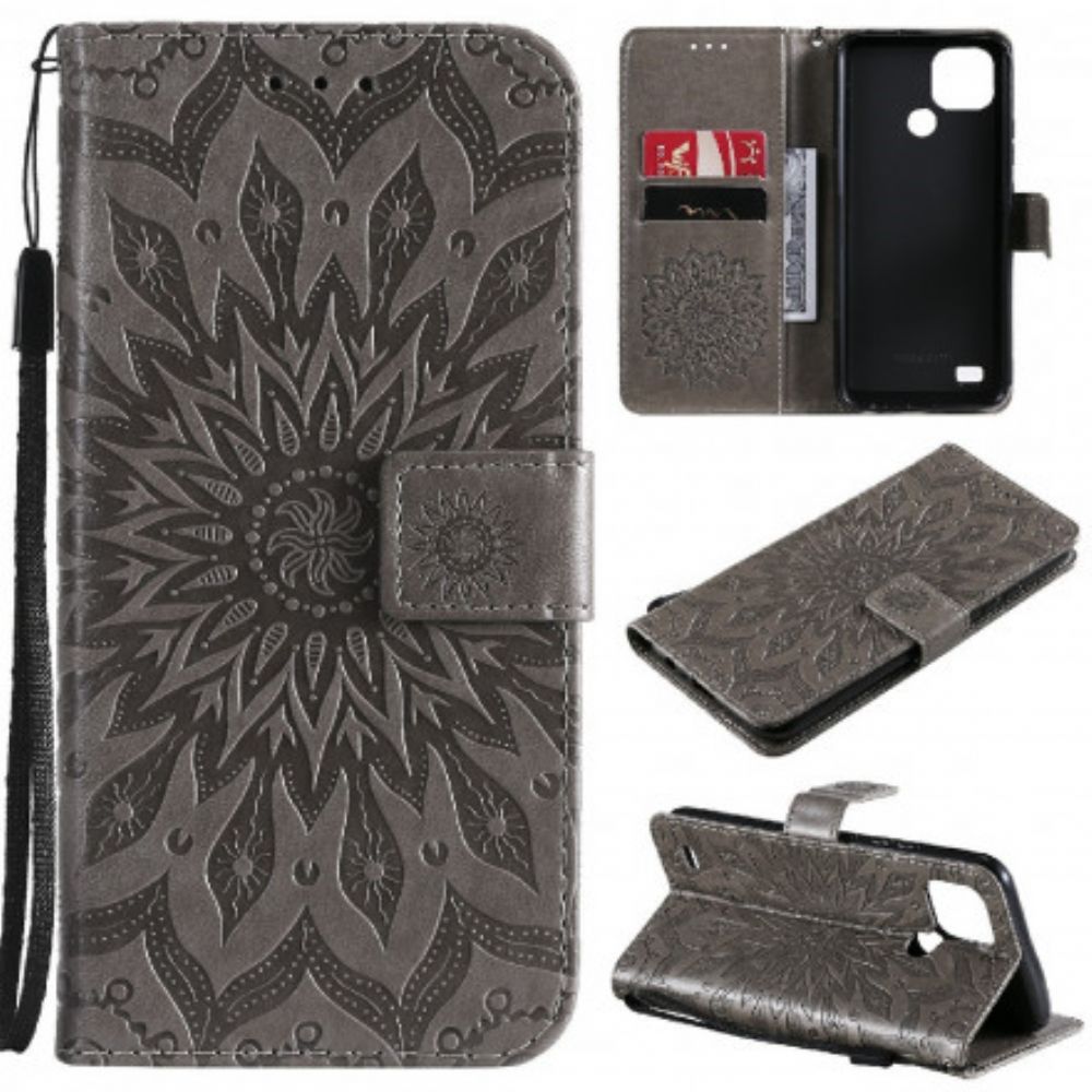 Flip Case Für Realme C21 Sonnenblume