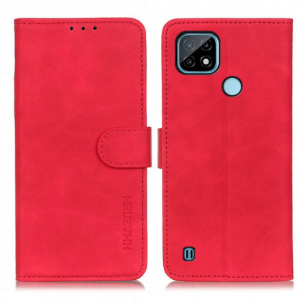Lederhüllen Für Realme C21 Matter Vintage-leder-effekt Khazneh