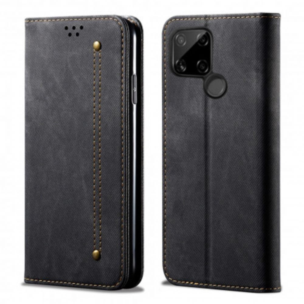 Schutzhülle Für Realme C21 Flip Case Jeans-textur Aus Lederimitat