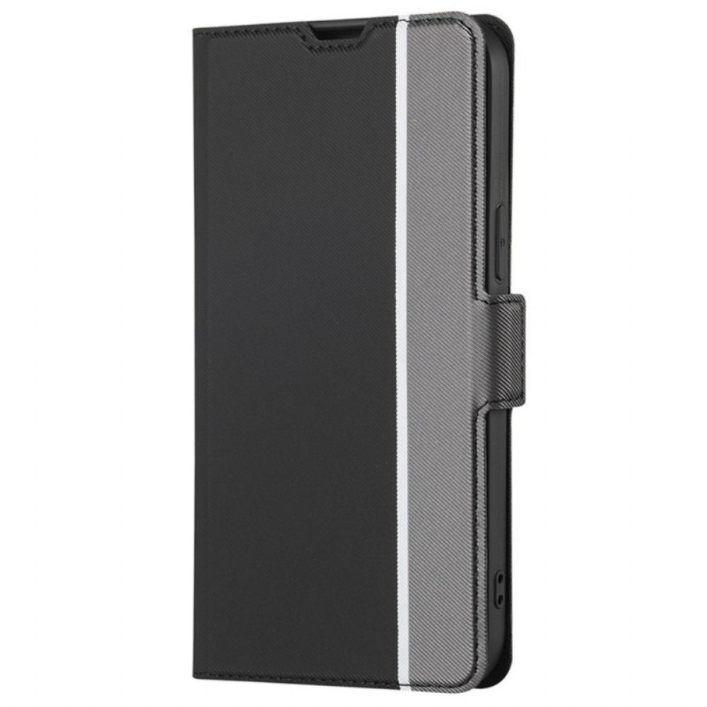 Flip Case Für OnePlus Nord CE 2 Lite 5G Zweifarbiges Leder