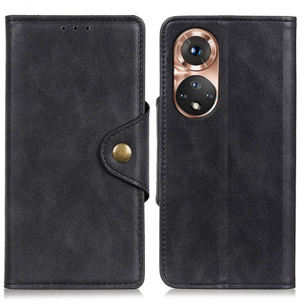 Flip Case Für Honor 50 Vintage Kunstleder Und Knopf