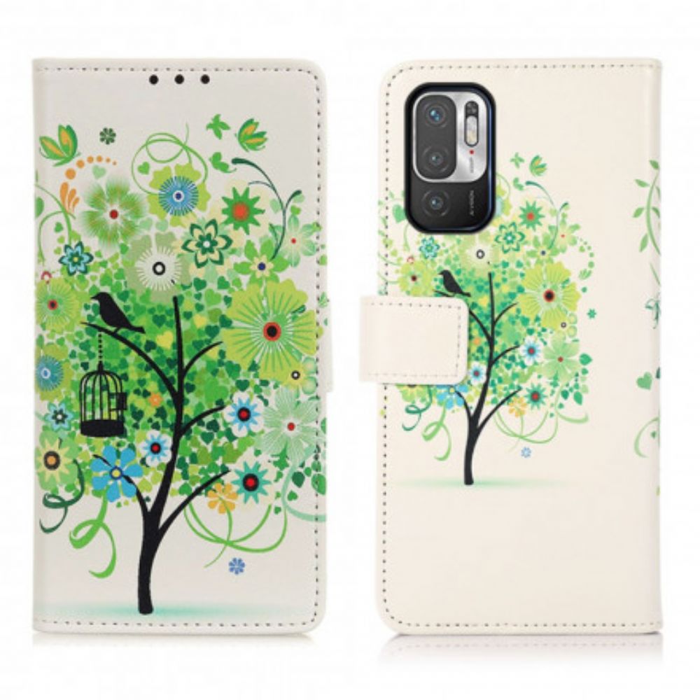 Flip Case Für Xiaomi Redmi Note 10 5G / Poco M3 Pro 5G Blühender Baum