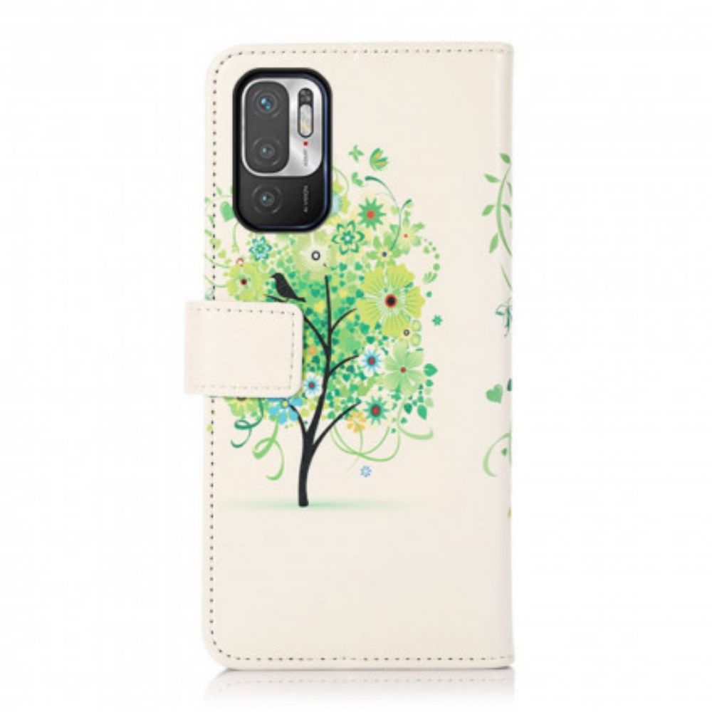 Flip Case Für Xiaomi Redmi Note 10 5G / Poco M3 Pro 5G Blühender Baum