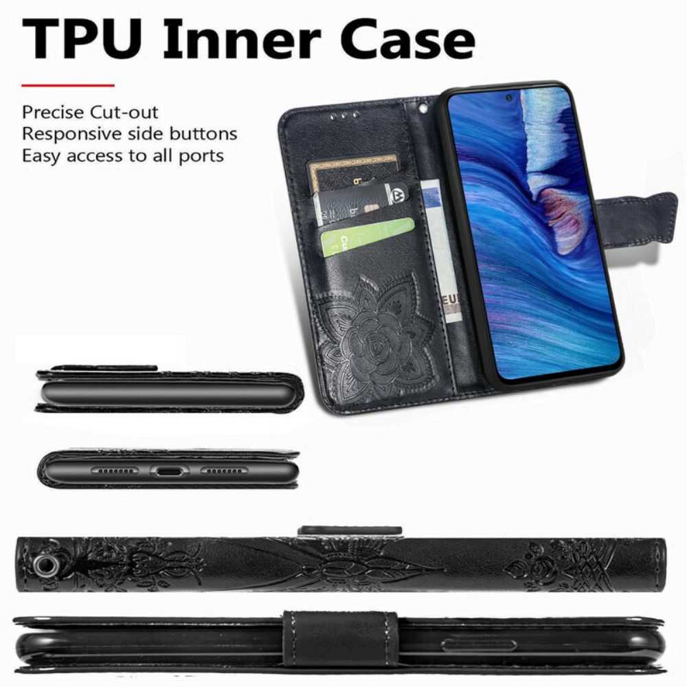 Flip Case Für Xiaomi Redmi Note 10 5G / Poco M3 Pro 5G Halber Schmetterling