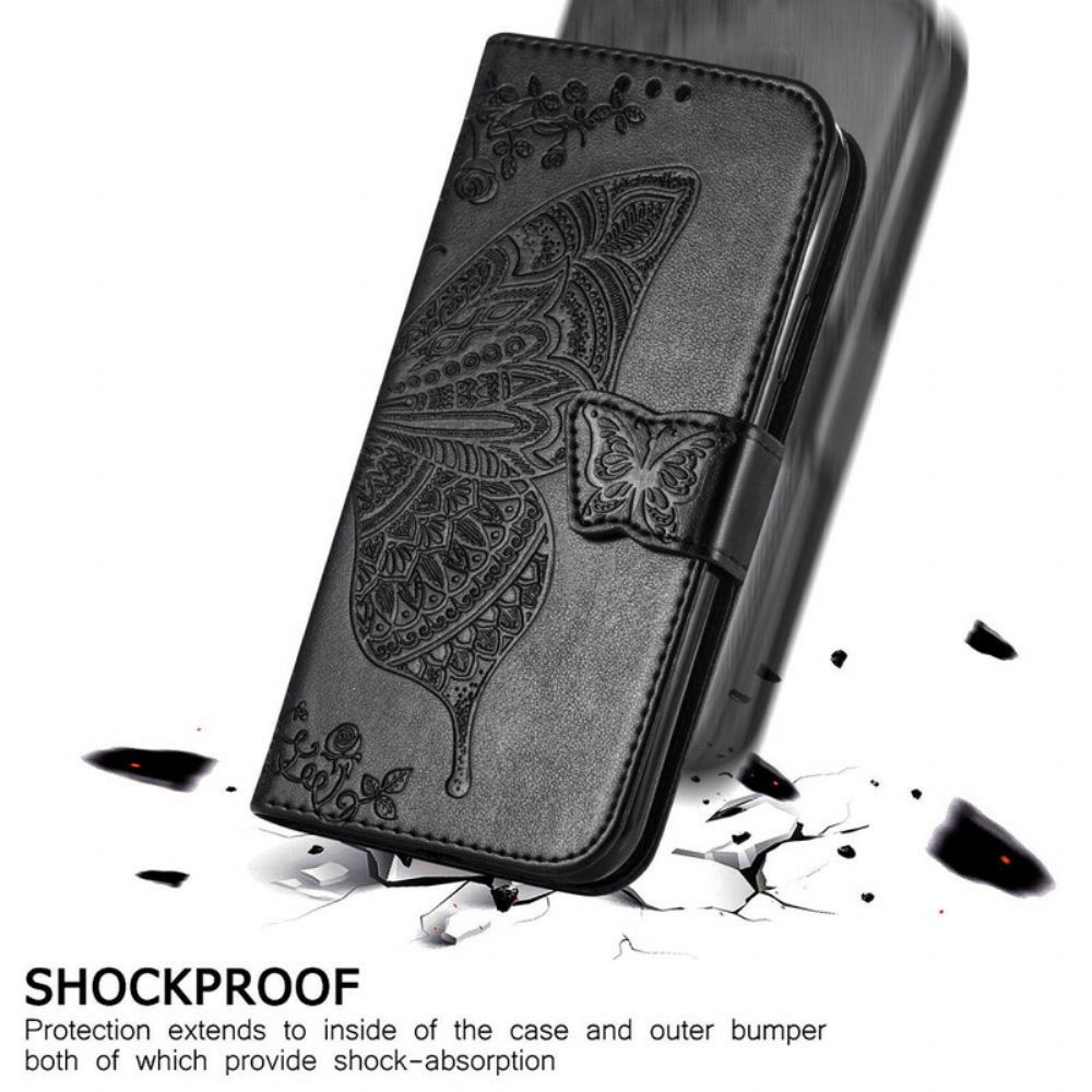 Flip Case Für Xiaomi Redmi Note 10 5G / Poco M3 Pro 5G Halber Schmetterling