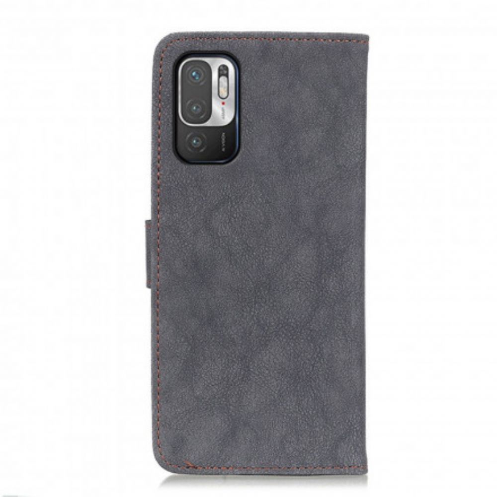 Flip Case Für Xiaomi Redmi Note 10 5G / Poco M3 Pro 5G Khazneh Retro Spaltleder