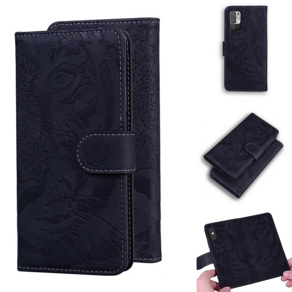 Flip Case Für Xiaomi Redmi Note 10 5G / Poco M3 Pro 5G Tigergesichtsdruck