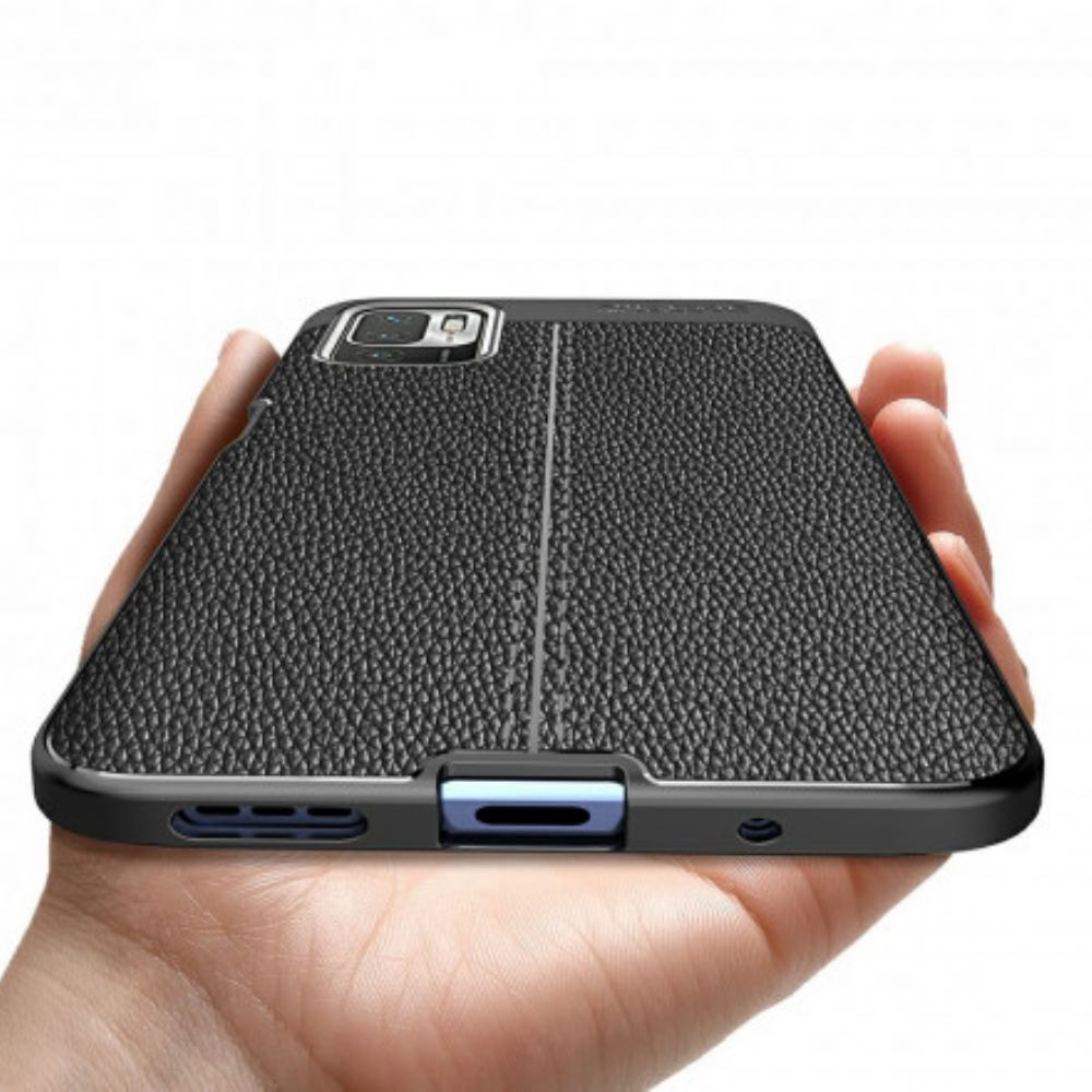 Handyhülle Für Xiaomi Redmi Note 10 5G / Poco M3 Pro 5G Doppellinie Litchi-leder-effekt