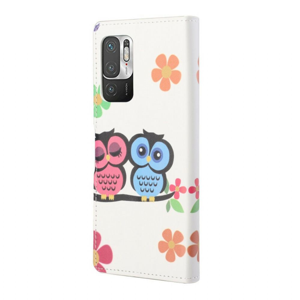 Lederhüllen Für Xiaomi Redmi Note 10 5G / Poco M3 Pro 5G Eulenfamilie
