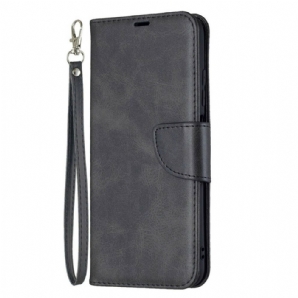 Lederhüllen Für Xiaomi Redmi Note 10 5G / Poco M3 Pro 5G Flip Case Glatte Schräge Klappe