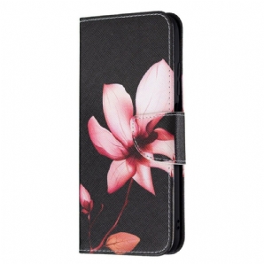Lederhüllen Für Xiaomi Redmi Note 10 5G / Poco M3 Pro 5G Rosa Blume