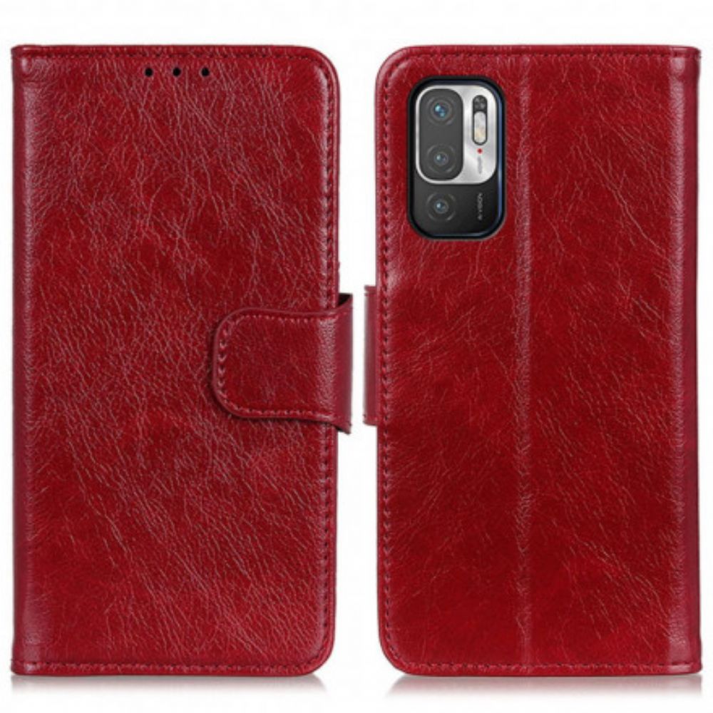 Lederhüllen Für Xiaomi Redmi Note 10 5G / Poco M3 Pro 5G Spaltnappaleder