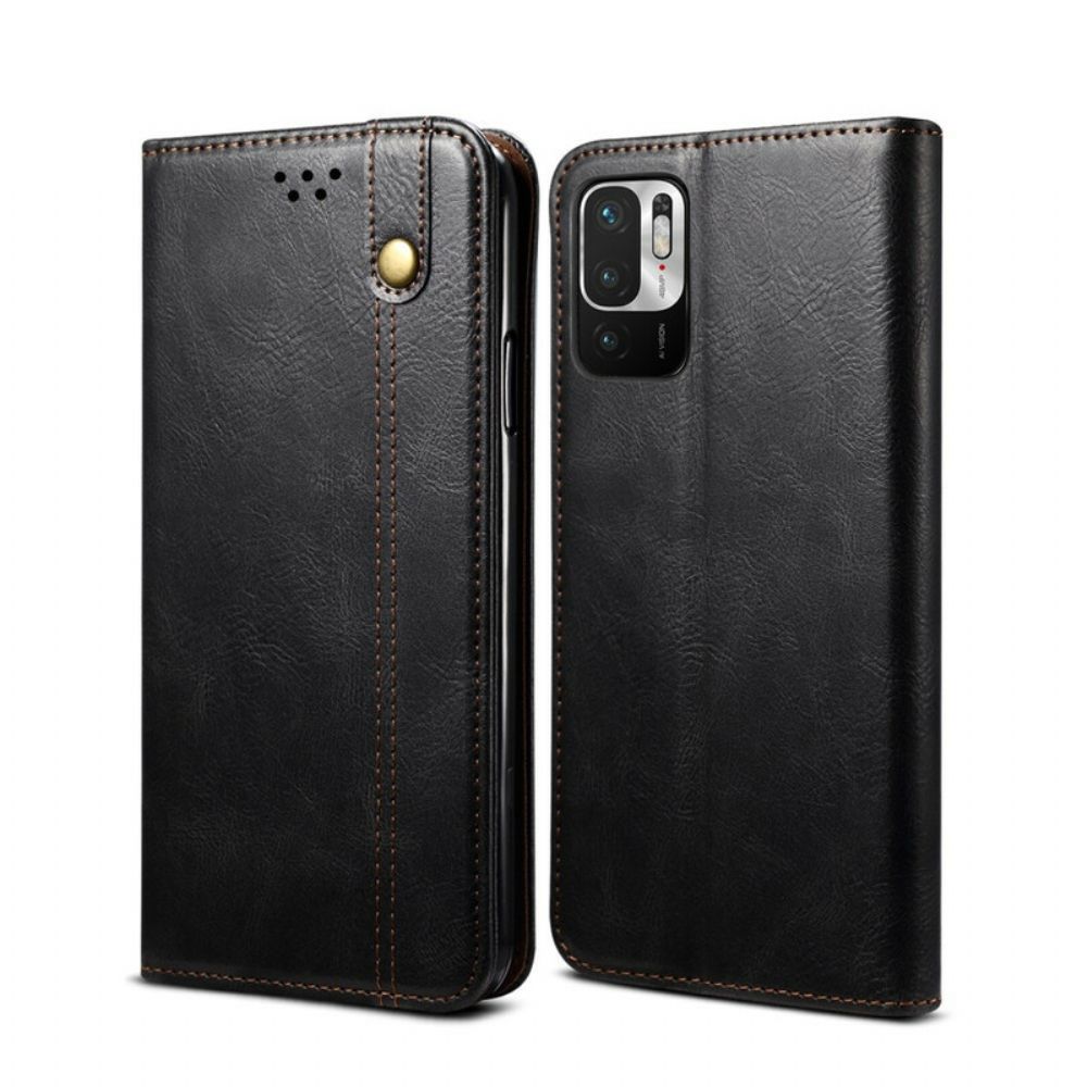 Schutzhülle Für Xiaomi Redmi Note 10 5G / Poco M3 Pro 5G Flip Case Gewachstes Kunstleder