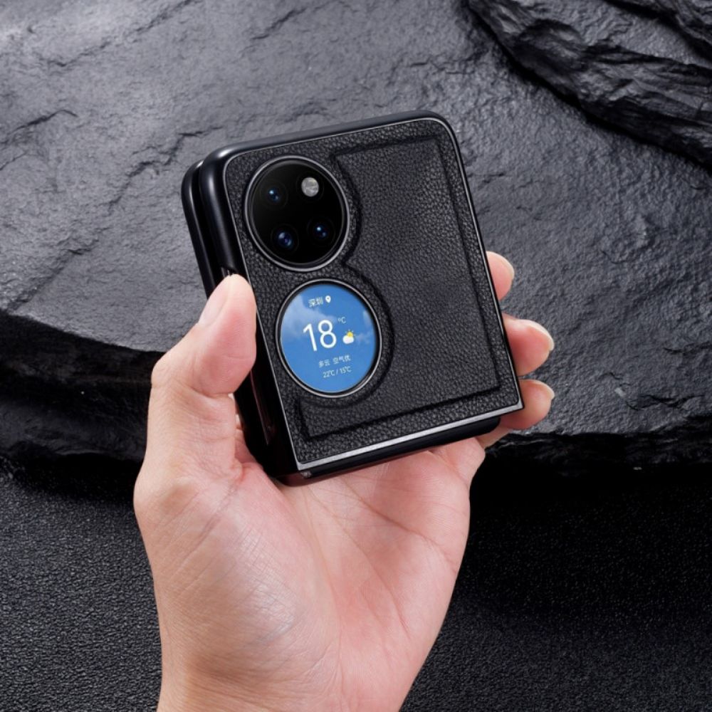 Hülle Für Huawei P50 Pocket Echtes Designer-leder