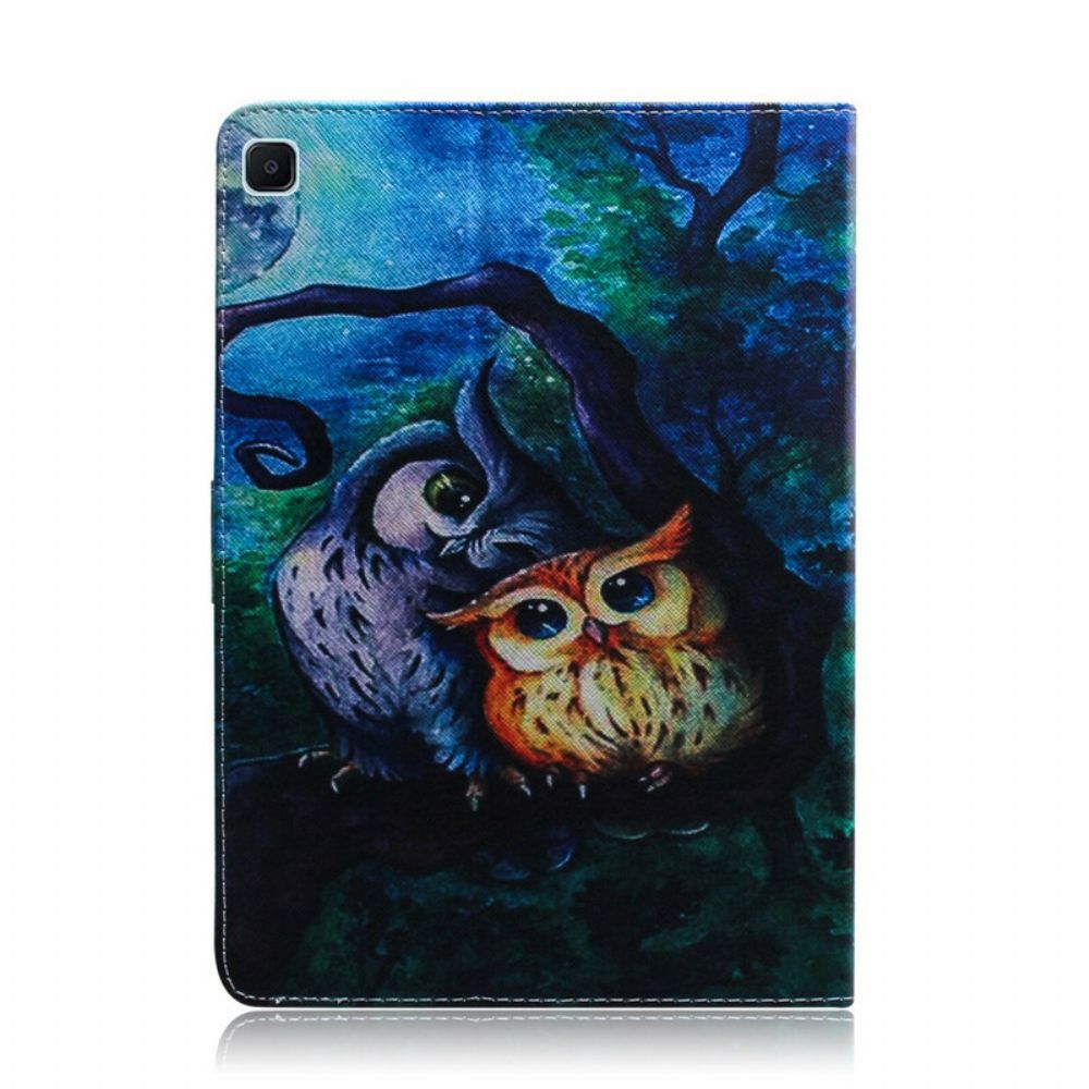 Flip Case Für Samsung Galaxy Tab S6 Lite Eulenmalerei