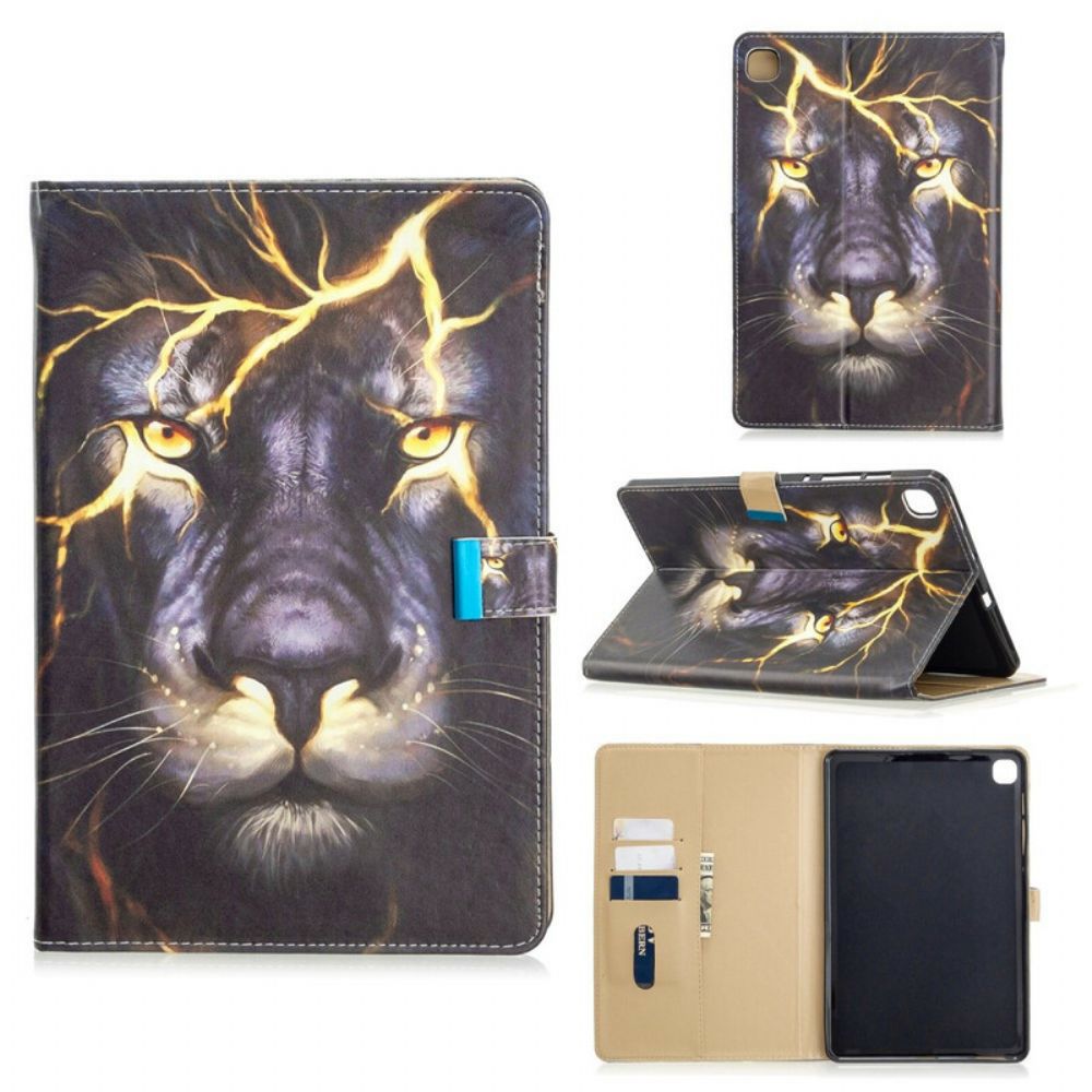 Flip Case Für Samsung Galaxy Tab S6 Lite Löwe In Flammen