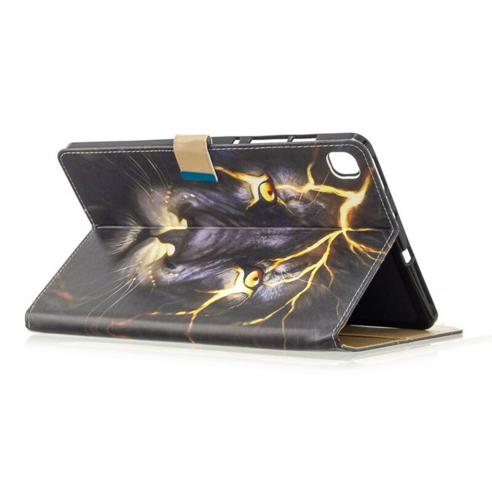 Flip Case Für Samsung Galaxy Tab S6 Lite Löwe In Flammen