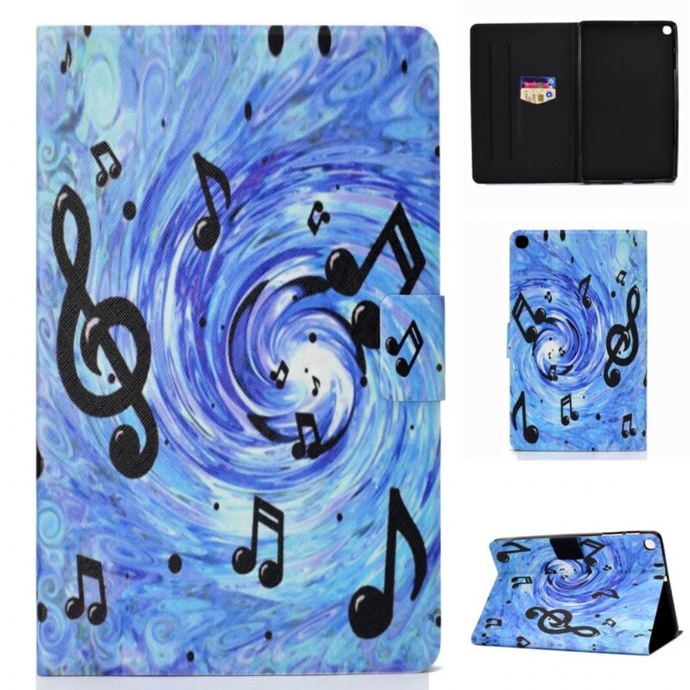 Flip Case Für Samsung Galaxy Tab S6 Lite Musiknotizen